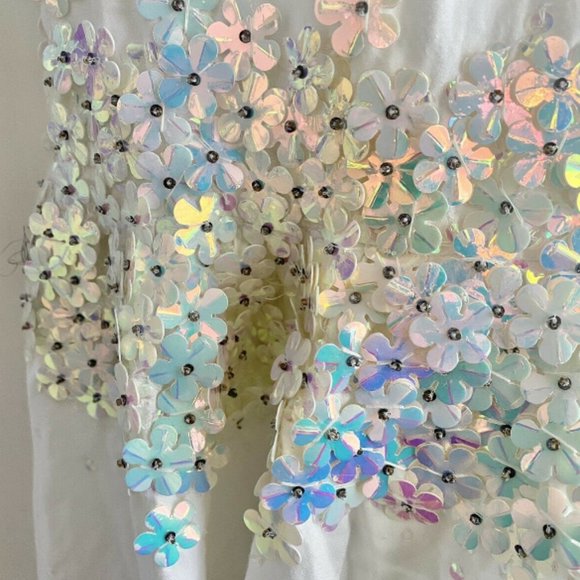 Suno White Sun Dress with Sequins - Picture 13 of 15